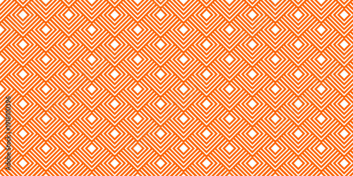 seamless pattern with square Orange overlap swirl fabric vector overlapping ornament textile background.
