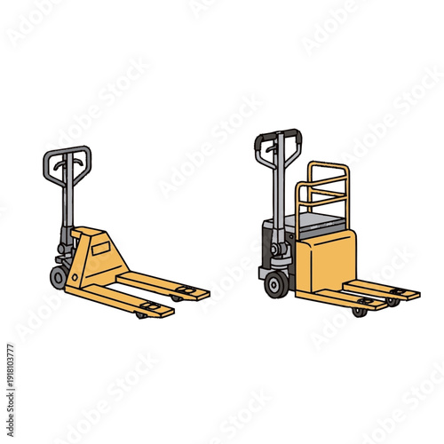 Pallet Jacks with Forklift Attachments.