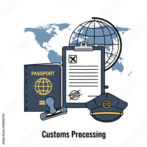 Passport Customs Processing Travel Documents Official.