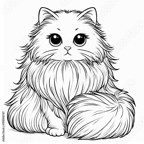 A cute persian cat with big eyes and fluffy fur