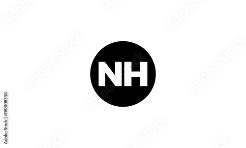 NH initial letters logo or NH monogram	
