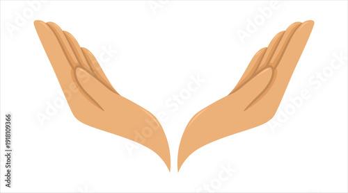 Hands cupped together in prayer Vector