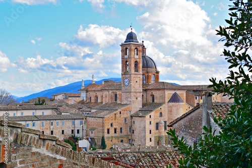 Landscape of the historic center of Urbino, declared a UNESCO World Heritage Site in the Marche region of Italy