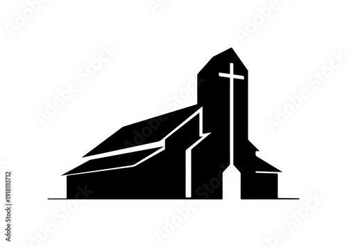 Modern Minimalist Church Building Icon