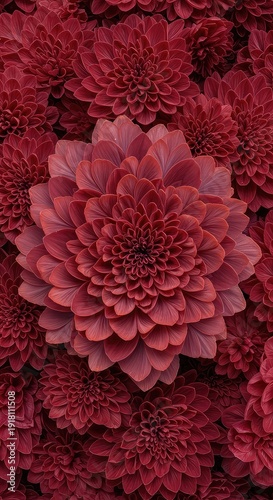 A dense, layered floral arrangement forming an intricate, vibrant abstract background pattern with rich colors and deep dimensionality ,background ,plant ,design