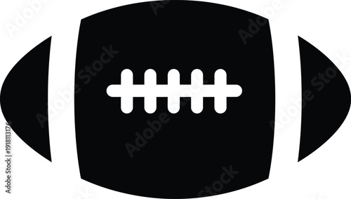Bold Black American Football Icon Graphic