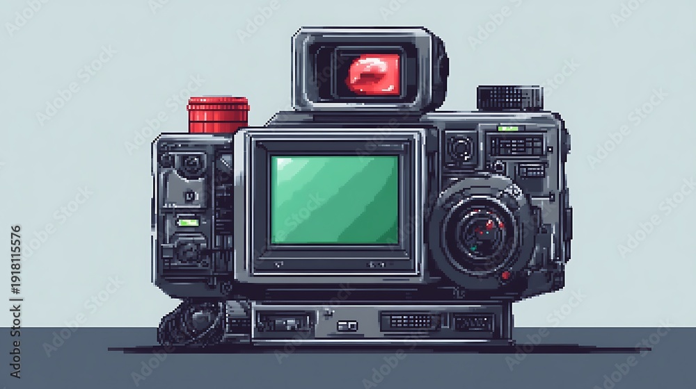 Naklejka premium A digital camera with a green screen display