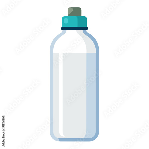Modern reusable water bottle with blue cap for hydration