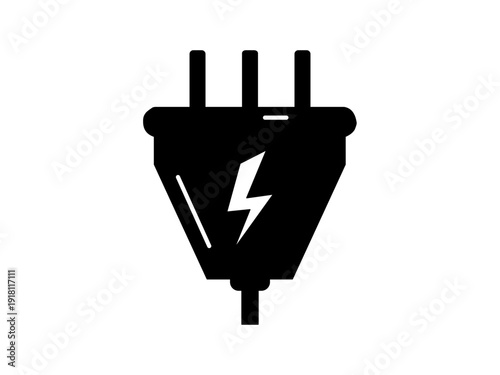 Black plugs icon in a simple flat silhouette style