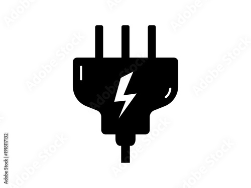 Black plugs icon in a simple flat silhouette style