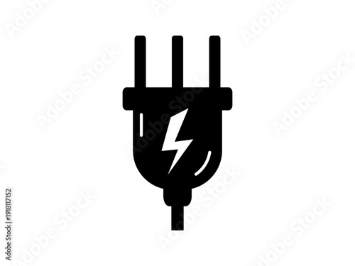 Black plugs icon in a simple flat silhouette style