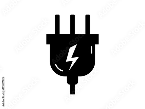 Black plugs icon in a simple flat silhouette style