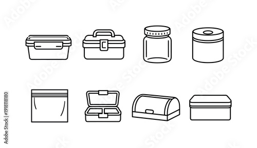 Home food storage containers: airtight container, lunch box, glass jar, vacuum container, freezer bag, snack box, bread bin, storage tin