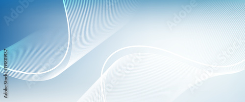 Abstract blue gradient background with shining lines waves. Minimalist background. blue background. wavy lines.