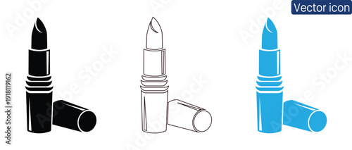 Vibrant lipstick icons in modern design for beauty and cosmetics branding