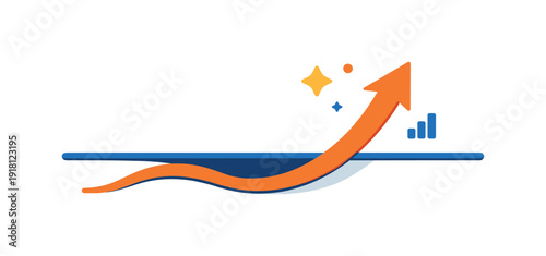 Invisible momentum and progress continuing beneath the surface before recognition appears, a smooth arrow traveling under a flat layer and emerging