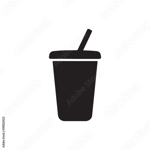 Minimalist drink container silhouette vector icon isolated on white background.