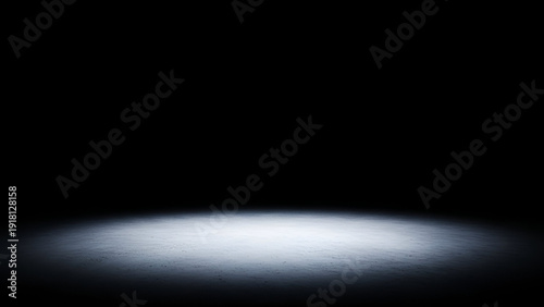 Bright Light Spot on Dark Surface with Shadow Gradient