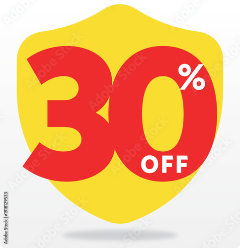 30% store, social media, sale, off, discount, tag, special, offer, promo, sticker, retail, web, banner, template, price, value. Set, icon, vector, shape