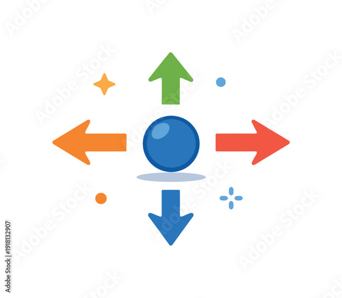 Emotional neutrality and maintaining calm authority in high-pressure professional situations, a centered steady dot remaining stable while directional