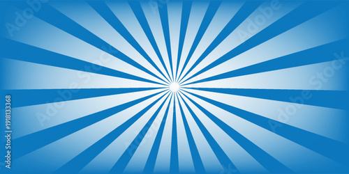Vector illustration of vectorized sun rays with blue gradient on white background.