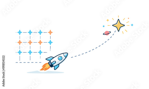 Venturing beyond familiar frameworks with strategic intent expressed through cosmic expansion, a spacecraft crossing the boundary of a structured star