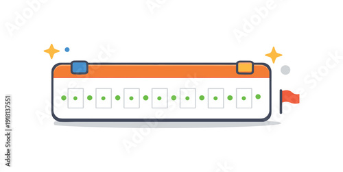 Invisible consistency and progress built through small repeated actions over time, a clean calendar strip with evenly spaced marks forming a steady