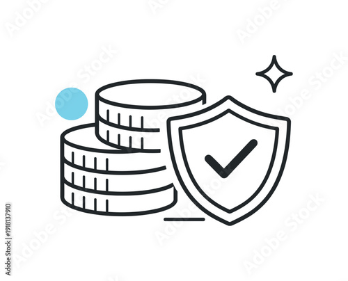 Mindful emergency fund building and financial safety planning in everyday personal money management focused on security, a small shield protecting a