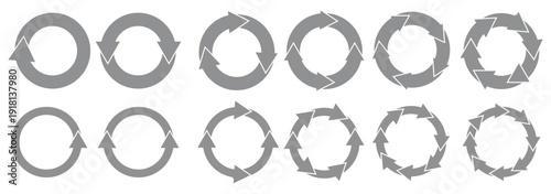 circle arrow icon set. circular arrow icon, refresh, reload arrow icon symbol sign, vector illustration