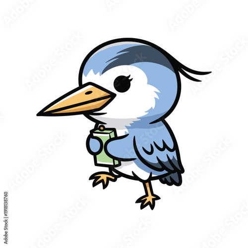 Charming Blue Bird Illustration