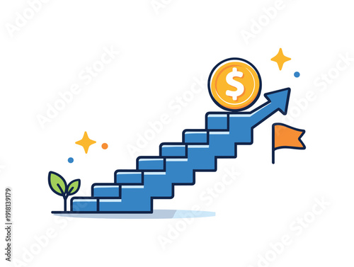 Invisible compounding progress and long-term value creation through consistency, a smooth upward path built from identical small steps representing