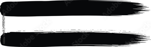 Black grunge brush strokes texture set, rough paint smear lines, abstract artistic design isolated white flavector