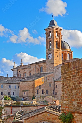 Landscape of the historic center of Urbino, declared a UNESCO World Heritage Site in the Marche region of Italy