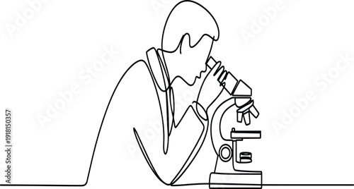 Person Using Microscope in Scientific Research Setting science laboratory desig