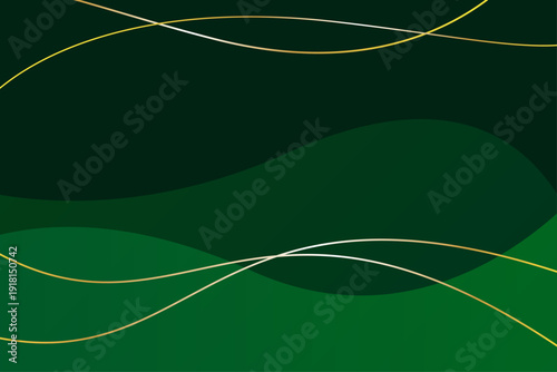 緑と金色ラインの華やかな背景素材