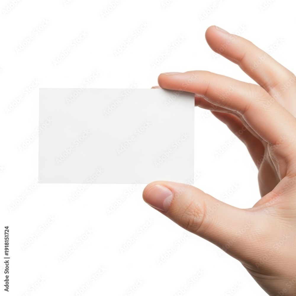 Fototapeta premium A hand holding a transparent, rectangular object against a plain background