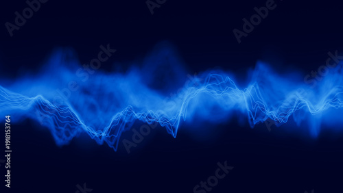 Fotografie Audio blue waveform digital background