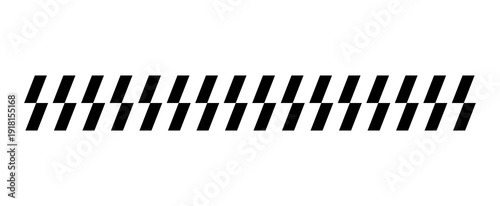 Obraz na płótnie Black diagonal dash pattern border line design element for decorative divider and modern graphic layout accent