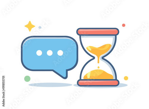 Information latency awareness in modern communication where immediate response is not always optimal or necessary, a message bubble placed beside a