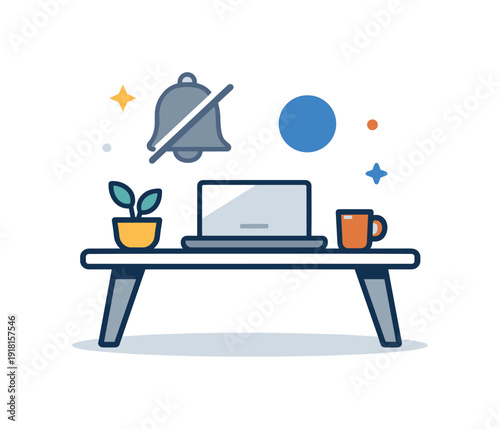 Deep work environments and intentional productivity design for professionals protecting focus in high distraction digital spaces, a minimal desk