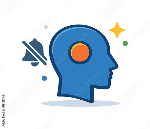 Intentional focus and cognitive clarity for knowledge workers navigating constant digital noise and information overload, a muted notification symbol