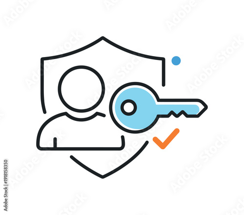 Digital trust and secure account access in everyday online interactions emphasizing protection, a user avatar combined with a key and subtle shield