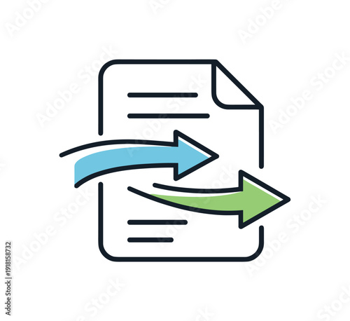 Smooth workflow organization and operational clarity in professional business processes emphasizing efficiency, two connected arrows moving through a
