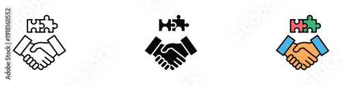 Handshake icon vector. Partnership symbol for business collaboration, team cooperation, and strategic agreement concept. Vector Illustration.