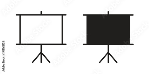 Presentation screen icons for graphic design, logo, Web site, social media, UI, mobile app, vector illustration