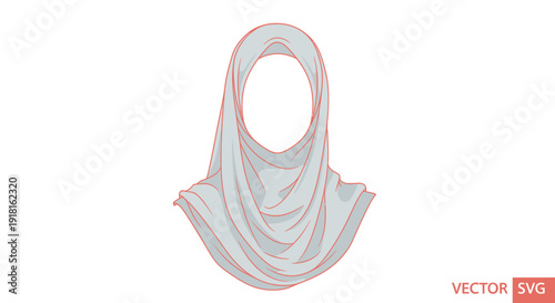 Simple vector illustration of a hijab on a white background.