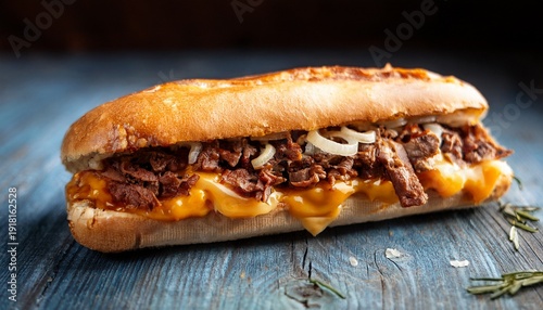 Wallpaper Mural classic philly cheesesteak sandwich served in a toasted hoagie roll philly cheesesteak sandwich Torontodigital.ca