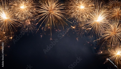 Wallpaper Mural silvester background banner panorama long firework and sparklers on dark black night texture with space for text Torontodigital.ca