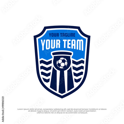 Dynamic football club logo featuring a furnace and ocean wave emblem.