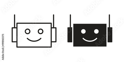 Robot icons for graphic design, logo, Web site, social media, UI, mobile app, vector illustration